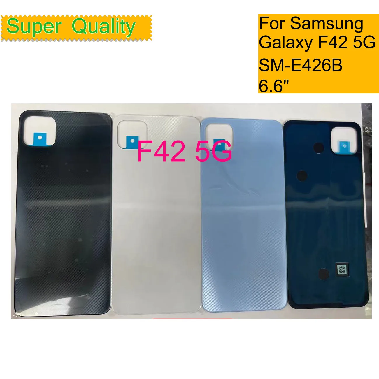 

10Pcs/Lot For Samsung Galaxy F42 5G E426 Housing Back Cover Case Real Battery Door Chassis Shell With Camera Lens Replacement