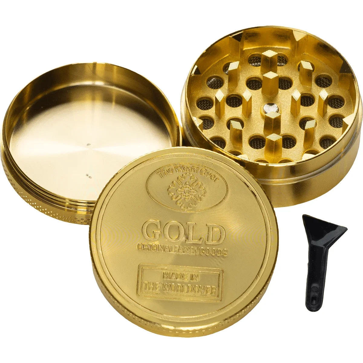 Zinc Alloy Gold Coin Herbal Grinder Tobacco Crusher 40 63 mm Herb Spice Mills Grater Metal Smoking Accessories