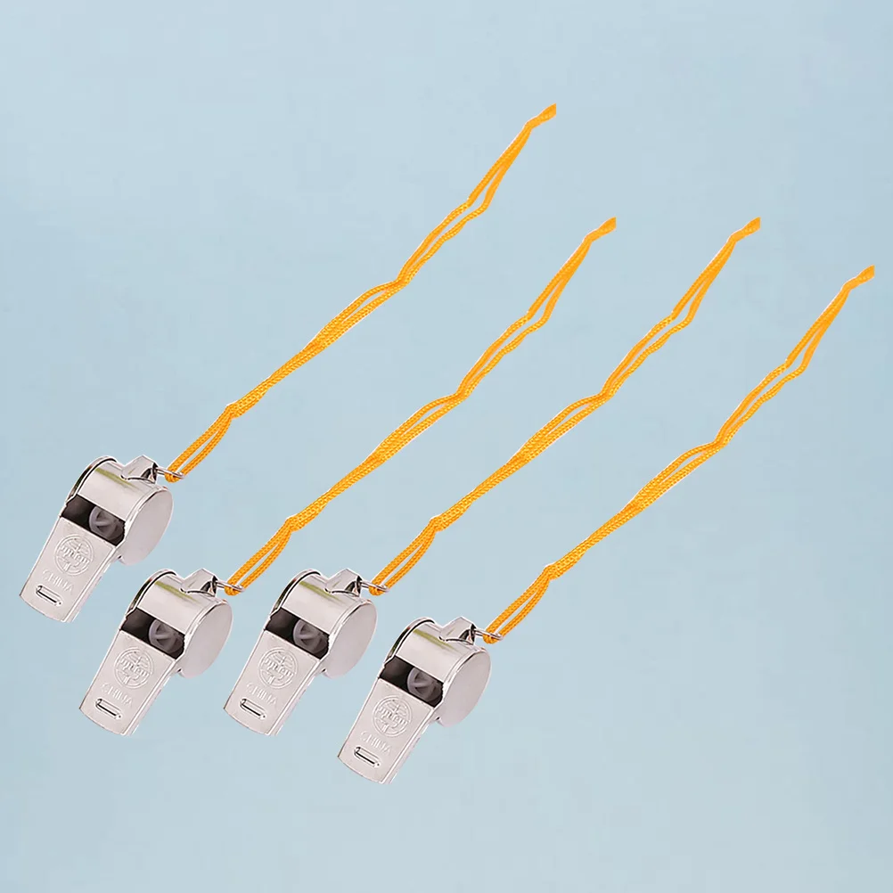 12 قطعة صفارات إنقاذ في الهواء الطلق عالية ديسيبل معلقة الحبل صافرة الطوارئ للتخييم التنزه لعبة رياضية صافرة #4