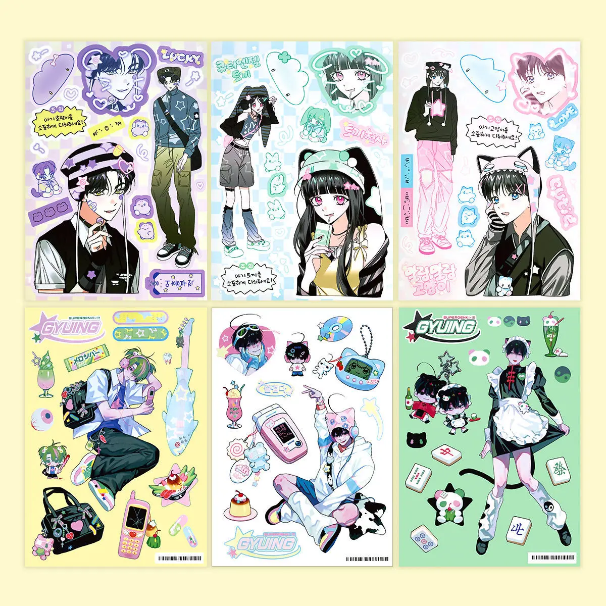 Korean Character Stickers Valet Ins Stickers Benping Sweet Asian Angel Devil Sweet and Cool