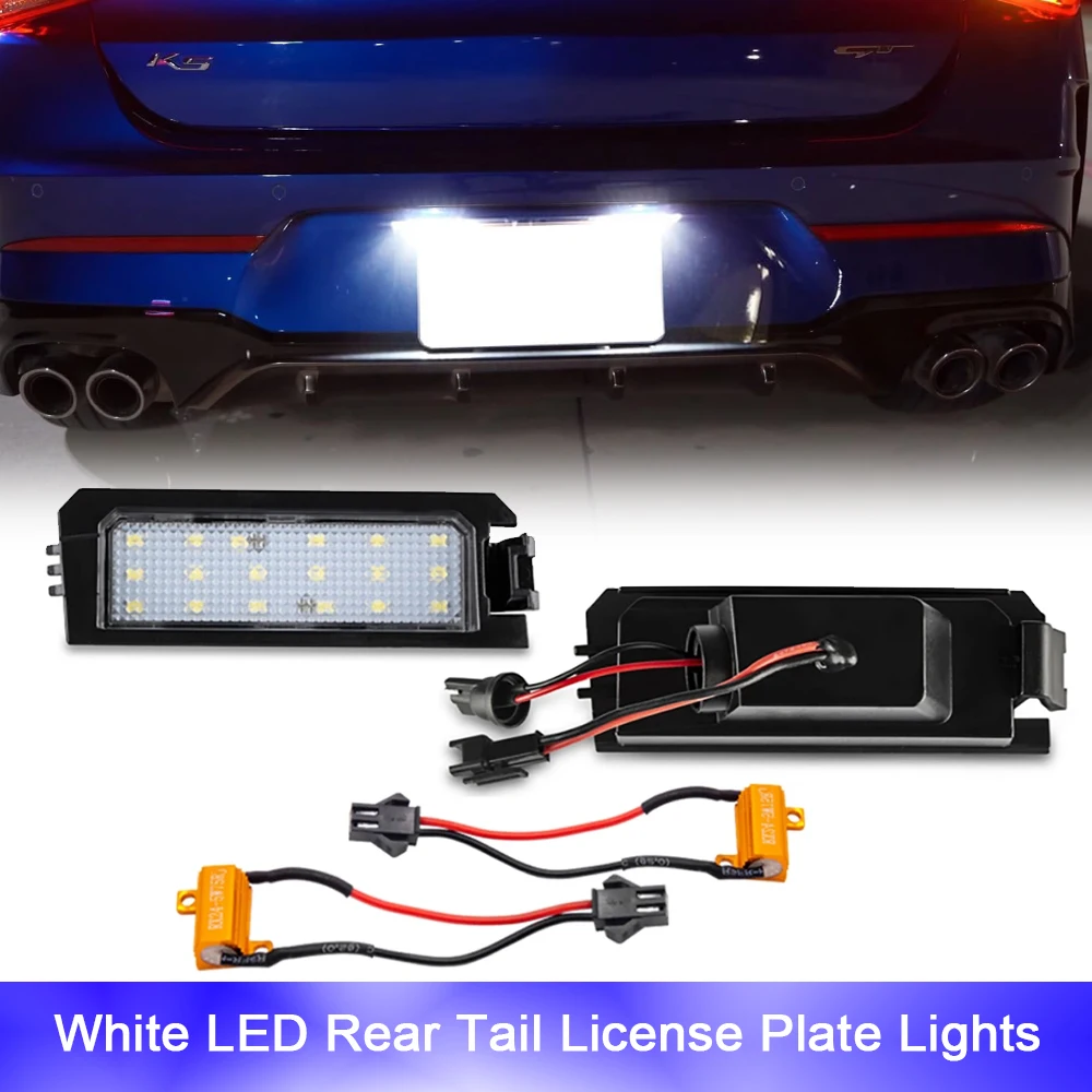 

2x Canbus LED License Plate Lights For Kia K7 K5 Cadenza Niro Rio Hyundai Venue Tucson Veloster Sonata Elantra GT I30 Backlight