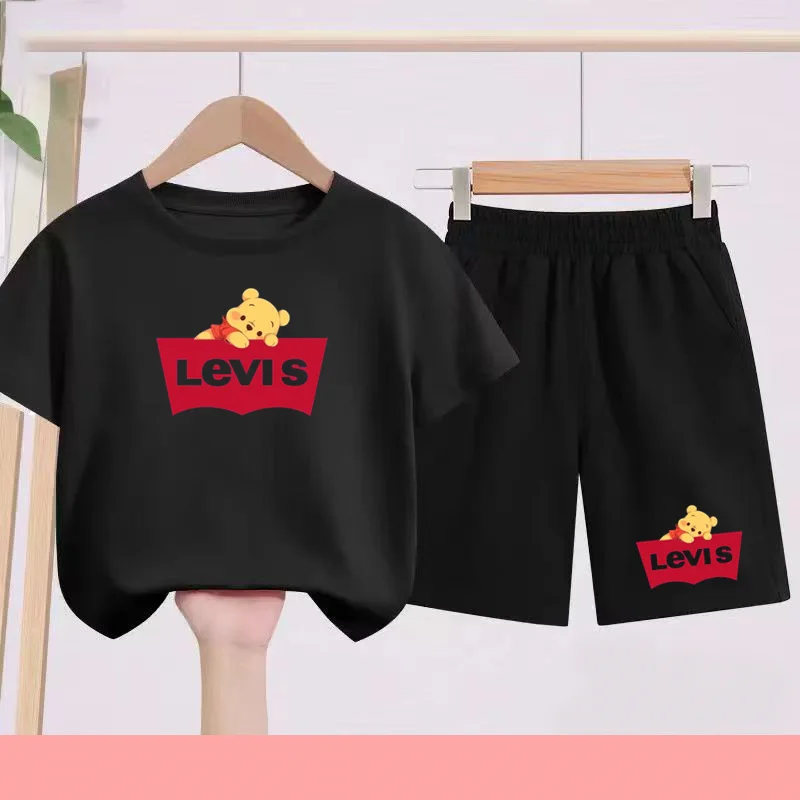 

T Shirt Boy Girl Summer 3-12 Age New Model 2Piece Set Short Sleeve+Shorts Comfortable Breathable Children Sportswear Casual Bear