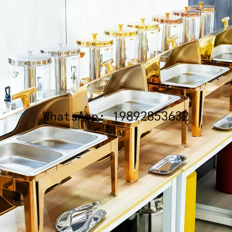 

thickened stainless steel buffet stove flip cloth square hotel heat preservation meal stove breakfast stove electric heating