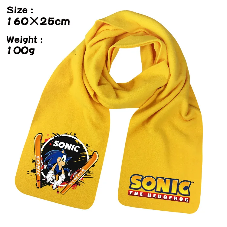 Sonic The Hedgehog Anime Series sciarpa 160cm sciarpa Casual Unisex per donna uomo inverno sciarpa calda all\'aperto fazzoletto da collo in peluche