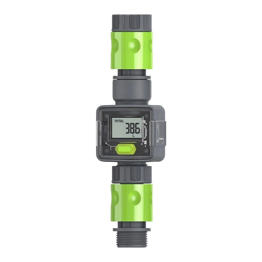 Water Flow Sensor With Hall Effect, Real-Time Measurement & 7-Day Average, IPX6 Waterproof PVC Pipe Monitor For Garden Irrigatio