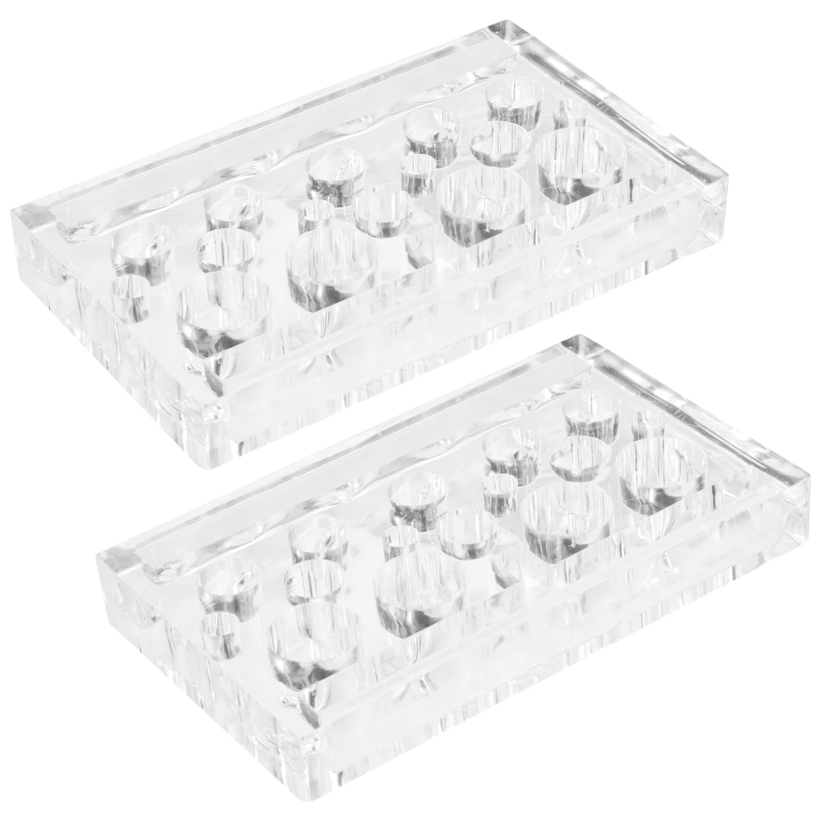 

2 PCS Color Rack Tattoo Ink Cup Holder Pigment Cups Square Pen Stand Acrylic Tray