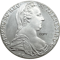 Austria Habsburg 1780 SF 1 One Thaler Maria Theresia Silver Plated Copy Commemorative Coin Ww2 Moneda Collectible Coins