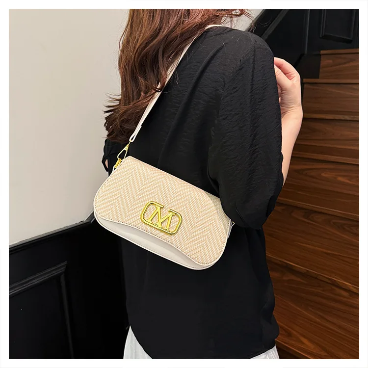 2025 nova bolsa de ombro com trava retrô para mulheres – bolsa crossbody portátil de grande capacidade, bolsa quadrada pequena elegante, moderna e elegante