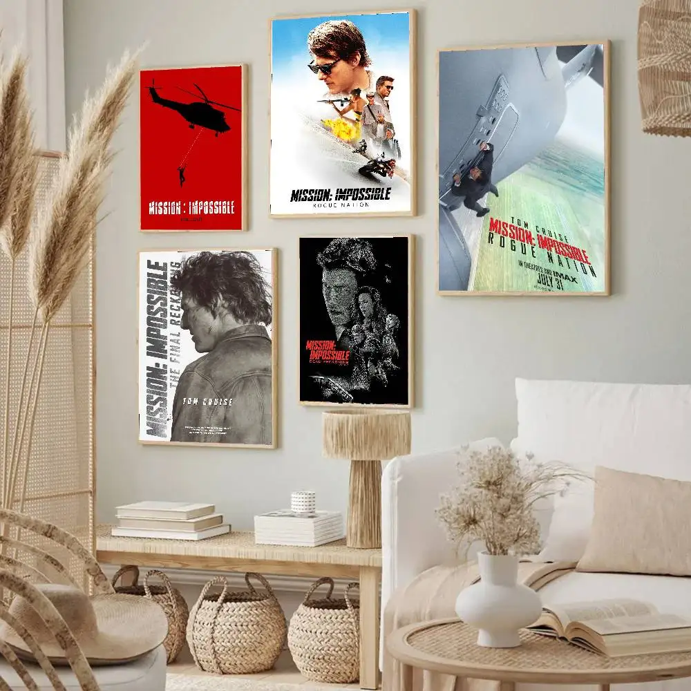 Affiches du film M-Mission Impossible, toile de qualité pour salon, bar, café, style vintage, peinture de bandes dessinées, décoration murale pour la maison