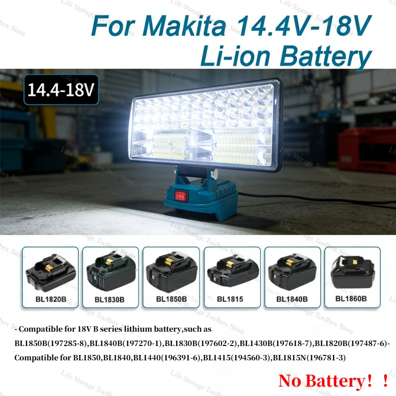 

New LED Work Light 8Inch For Makita 14.4V 18V Li-ion Battery Lamp With USB Outdoor Flashlight Lantern Camping Fishing Lighting