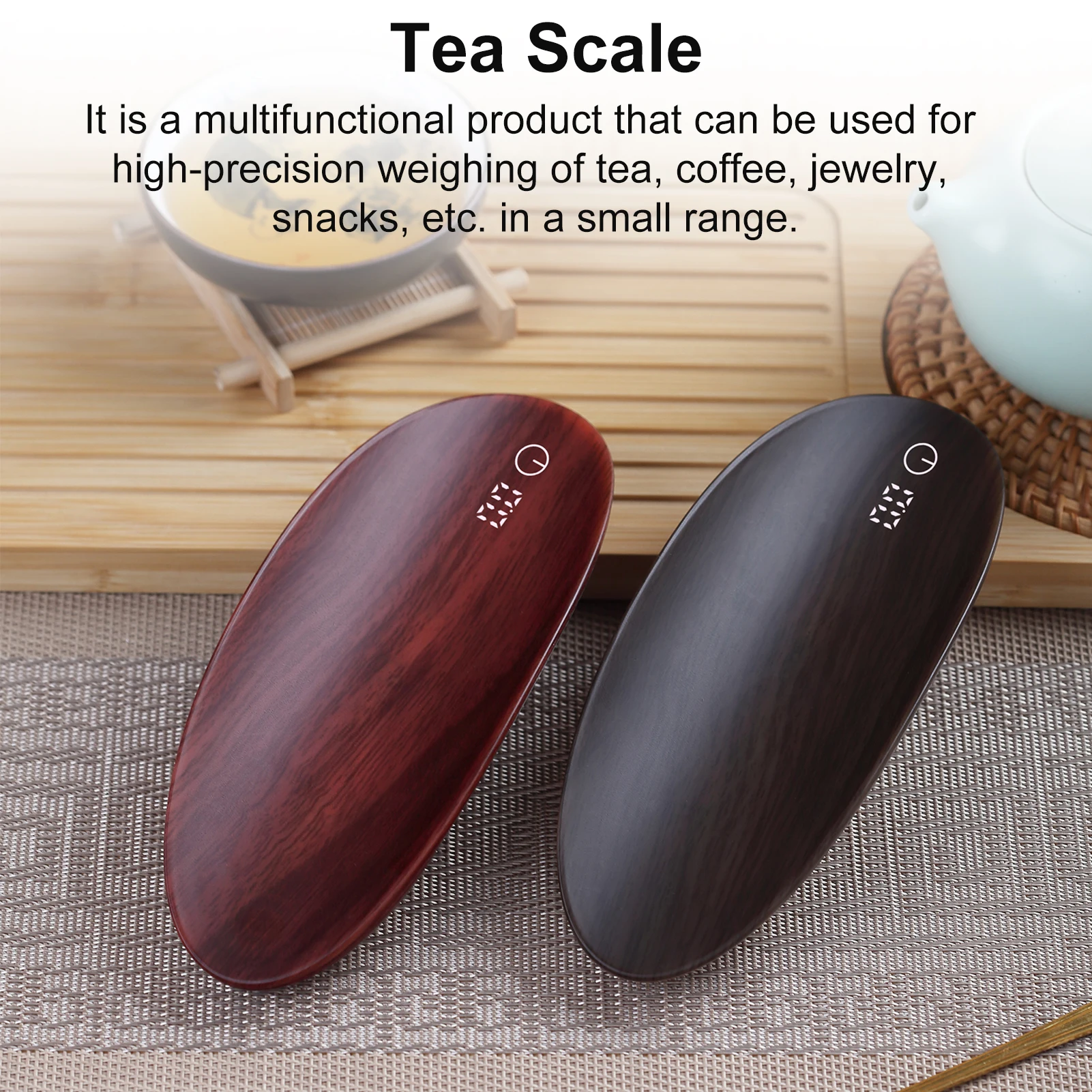 1g/0.5kg LED Display Kitchen Scale wooden tea coffee beans pepper food scale USB charging digital show electronic scale