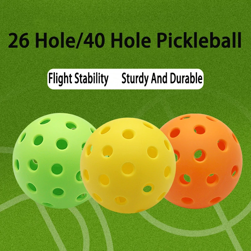 2025 1/5PCS Hollow Out Indoor and Outdoor 26/40 Holes Pickleball 74mm Flight Stability TPE Injection Molding Hot Melt Pick Ball