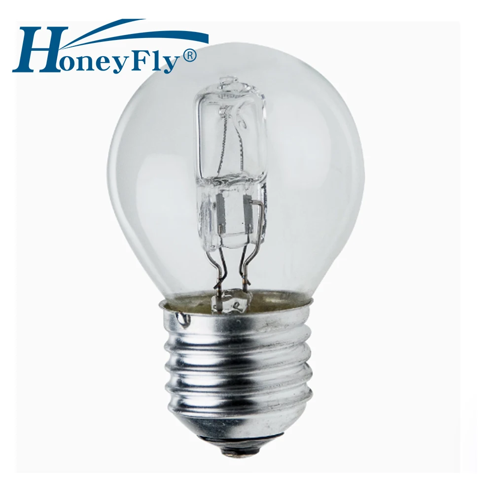 HoneyFly 5 шт. G45 галогенная лампа 220 В 28 Вт 42 Вт E14/E27 45*78/74 мм 3000 К галогенная лампа прозрачная замена для лампы накаливания