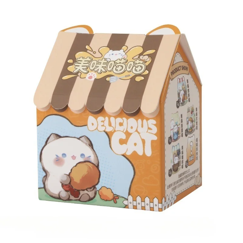 Delicious Cat Blind Box Creative Cartoon Cute Resin Crafts Desk Home Interior Decoration Tide Play Surprise Doll Birthday Gift