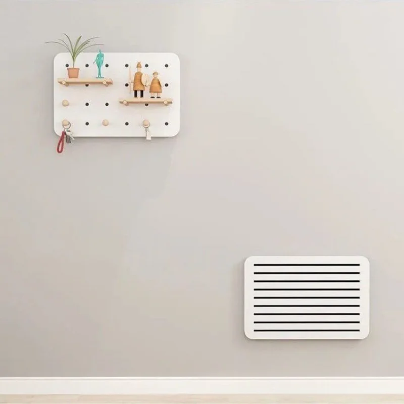 Solid Wood Pegboard Electrical Box Cover Wall Decor Organizer Shelf for Home Circuit Panel Hide & Storage view 3
