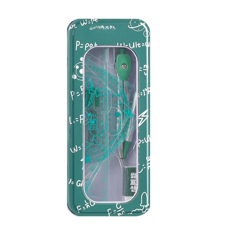 4-Piece Math Geometry Ruler Set with Protractor and Triangles for Students
