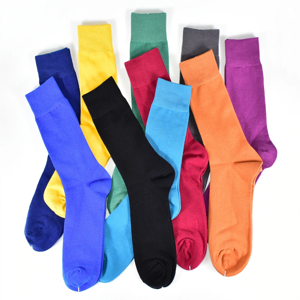 10 Pairs Men\'s Premium Cotton Socks - Colorful Comfort-Fit, Fun Casual Patterns, - Ideal for Daily Wear