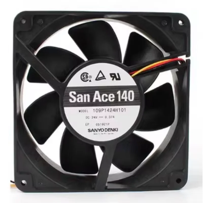

Sanyo Denki 109P1424H101 DC 24V 0.37A 140x140x38mm 3-Wire Server Cooling Fan