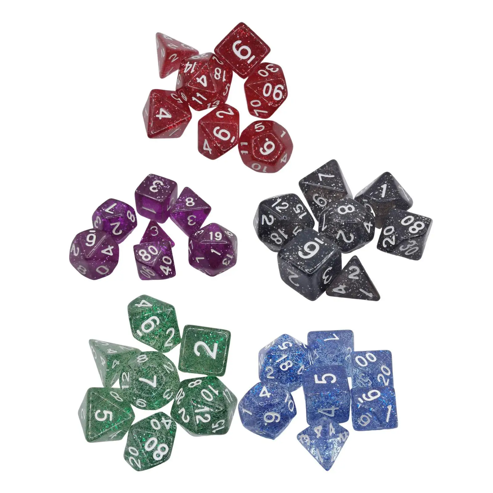 

7 Pieces Polyhedral Dices Set RPG Game Dice Large Number for Table Games Party Supplies