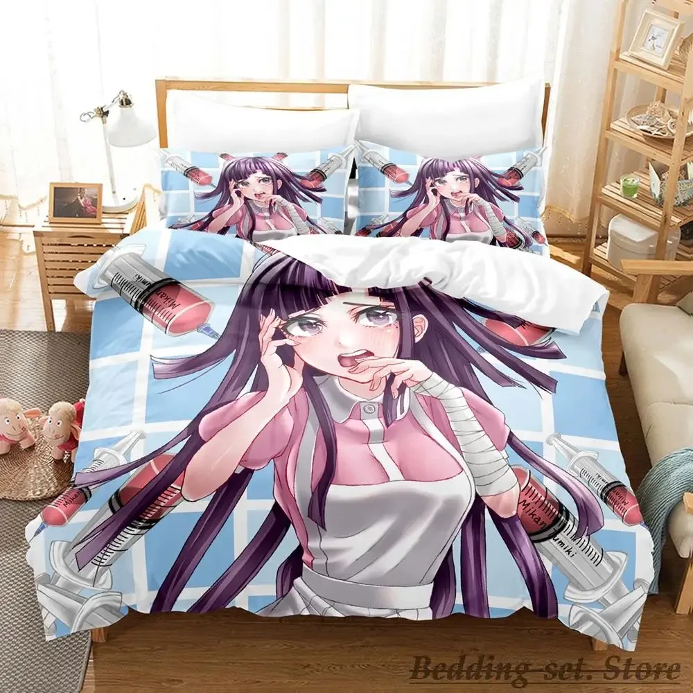 

Danganronpa V3 Bedding Set Cartoon Anime three-piece set Adult Kid Bedroom Duvetcover Sets Y2k Girls comforter bedding sets