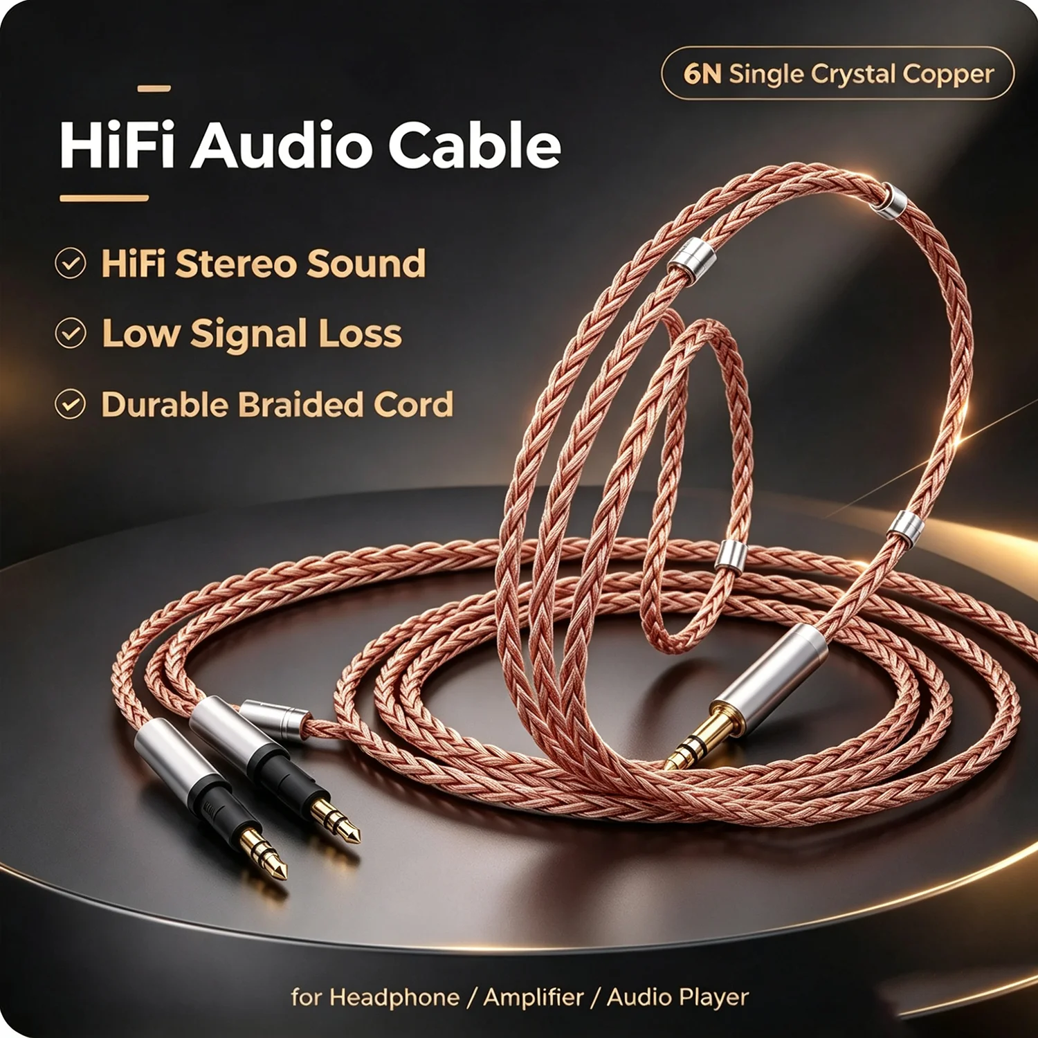 HiFi 16 Core 7N OCC Headphone Upgrade Cable for Sennheiser ATH-R70X R70Xa Multi Plug Options 2.5mm 4.4mm 4Pin XLR Audio Accessor