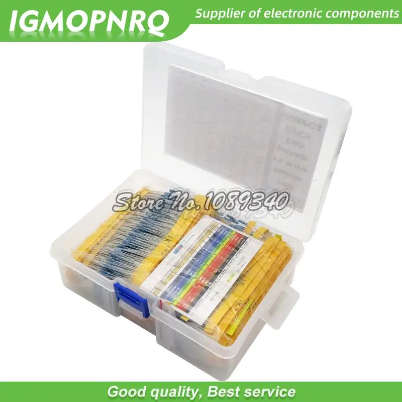 130Values 1/4W 1/2W 1/6W 1W 2W 0.25W 1% Metal Film Resistors Assorted Pack Kit Set Resistors Assortment Kits Fixed resistor