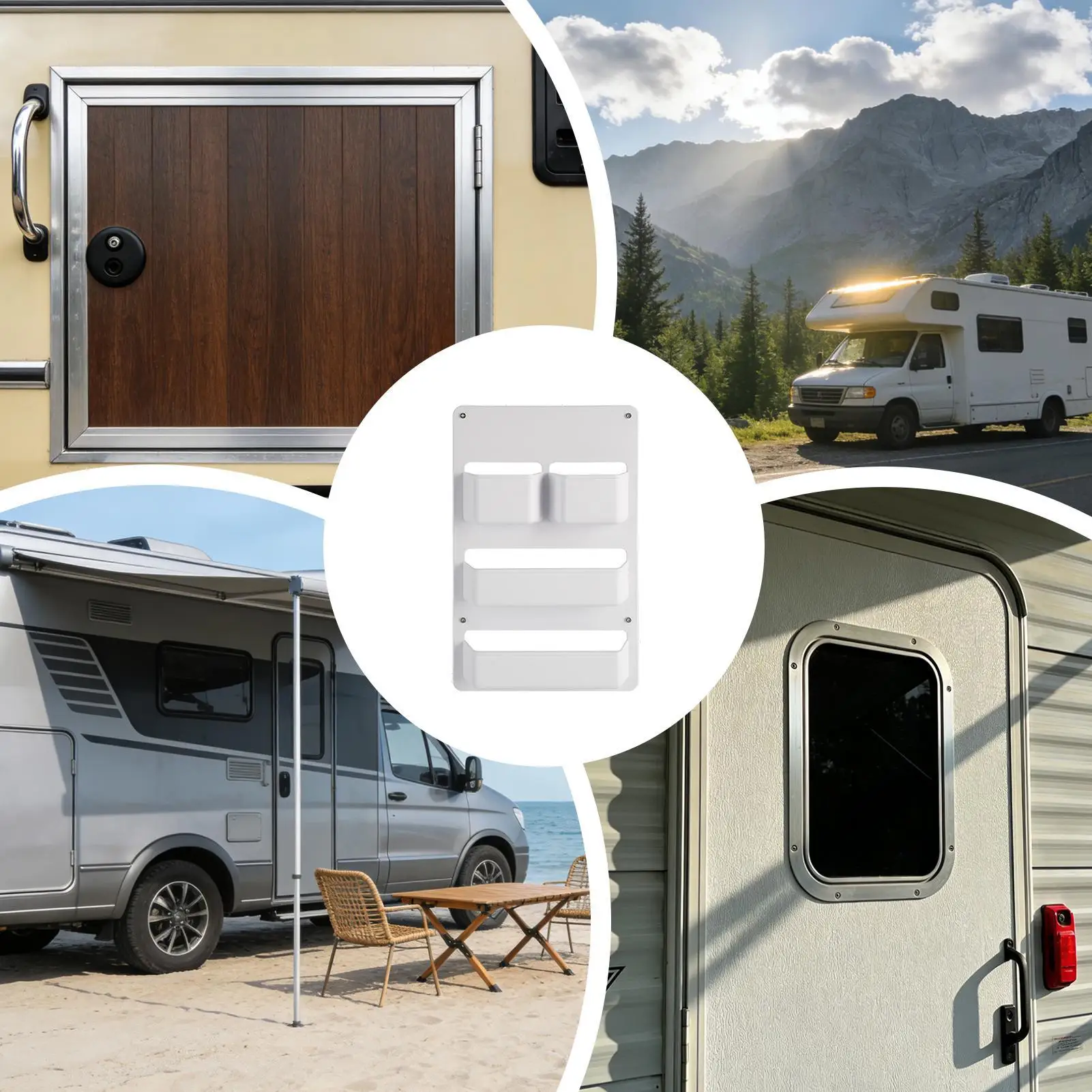 RV Storage Box Space Saving Rack With Screws Door Organizer RV Storage Solutions For Boat Motorhome Trailer Toilet Cubicle