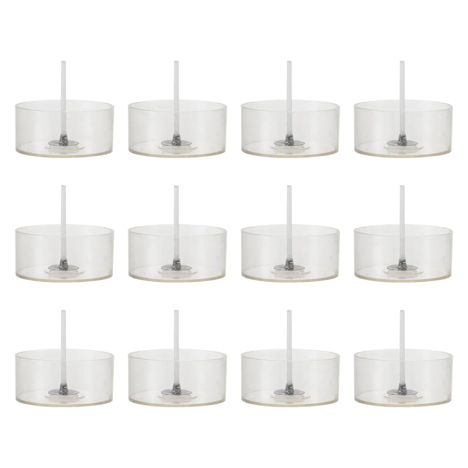 100 Pcs Making Kit Round Tealight Cup Plastic Holder Jar Supplies DIY Molds Wax Wick Candlewick Sealing Hardware