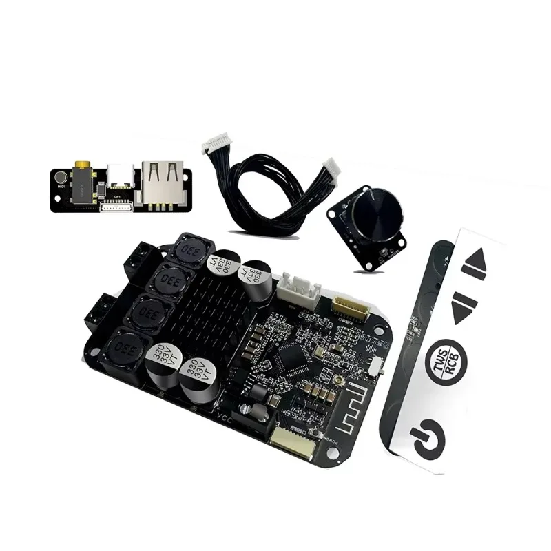 DSP Bluetooth 5.0 Digital Power Amplifier Board 30W*2 /50W*2, 2.0 Channel TWS Pairing Bass Electronic Crossover Audio Module