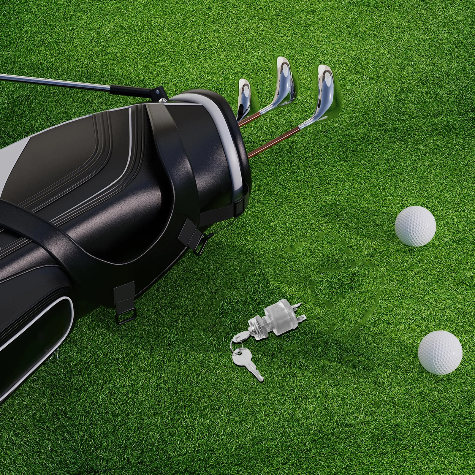 1Set Car Ignition Switch for Electric Cart Starter Key - Reliable Golf Cart Ignition Lock with Tool-Free Installation Outdoor