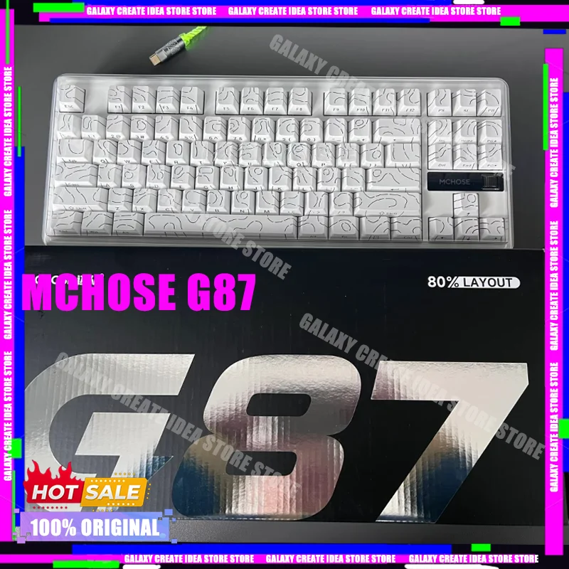 

MCHOSE G87 Mechanical Keyboard 87 Keys Leyout 10000mAh Long Life Battery BT 2.4G Wireless Customized Hifi Linear Switch RGB Gift