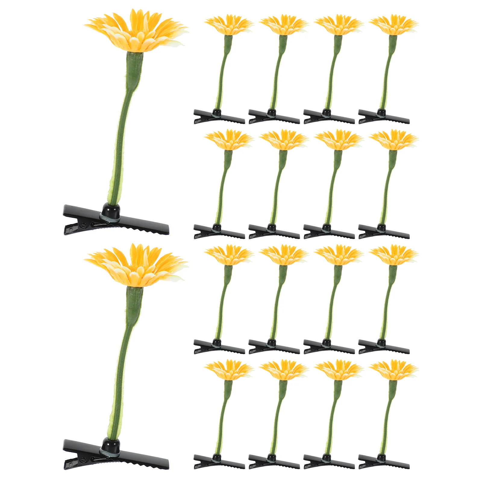 20 Pcs Funny Hair Clip Sunflower Hairpin Girls Summer Clips Decorative Cartoon for Accessories Pins