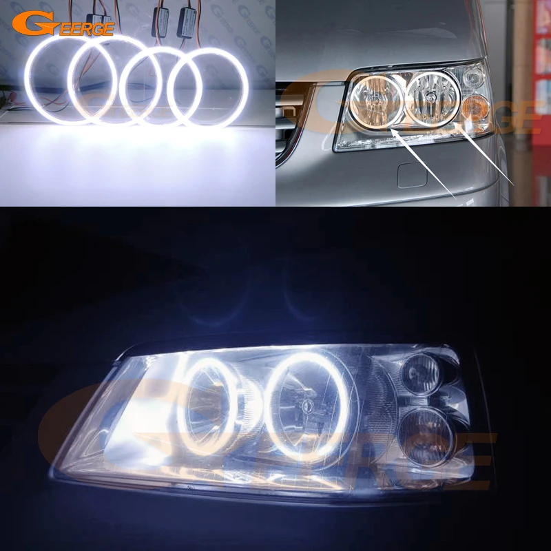 

For Volkswagen VW Multivan Transporter Caravelle T5 2003 - 2008 2009 Day Light Ultra Bright COB Led Angel Eyes Kit Halo Rings