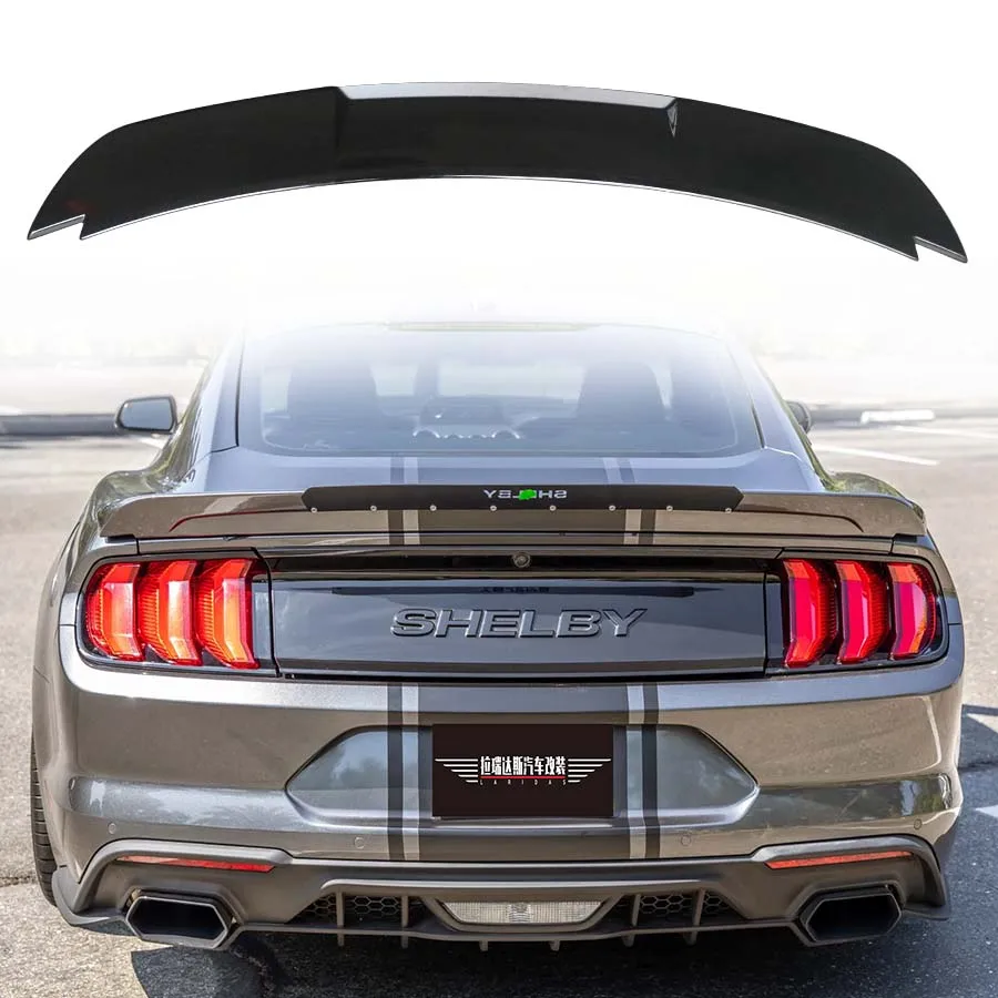 ABS Shelby Style Rear Spoiler For Ford Mustang GT V6 V8 2015-2023 Tail Wing Flaps Car Tuning Accessories Body Kit