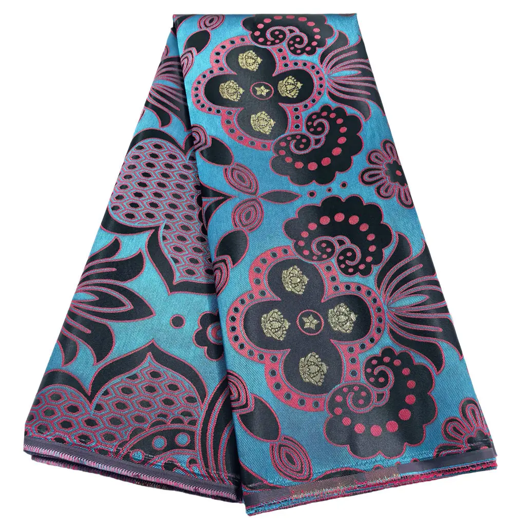 Afrikaanse Dikke Damast Kant Stof 2.5Yard Of 5Yards 2025 Jacquard Brokaat Stoffen DIY Naaien Voor Nigeria Vrouwen Headtie Aso obi Jurk