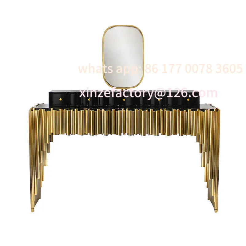 

Customizable light luxury creative high sense master bedroom dresser with mirror modern simple designer villa home solid wood ma