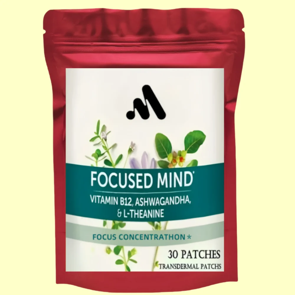 Focused Energy Transdermal Patches with L-Theanine Focus & Performance Brain Booster – 30 Patches One Month Supply