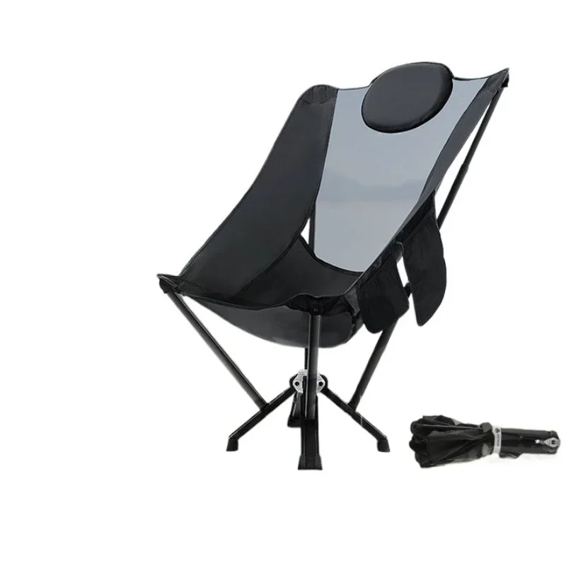 Folding high backrest lying lunch break camping moon table full set of convenient aluminum alloy fishing chair