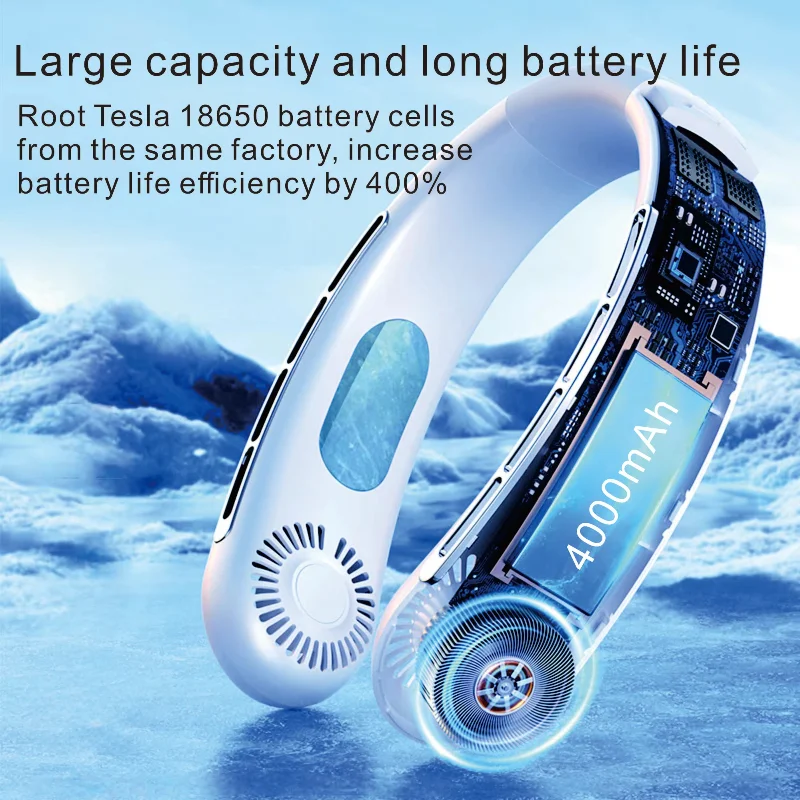 Xiaomi Portable Neck Fan USB Rechargeable Hands-Free 3 Speeds Quiet Cool for Outdoor Office Travel Summer Sale Free Shipping New