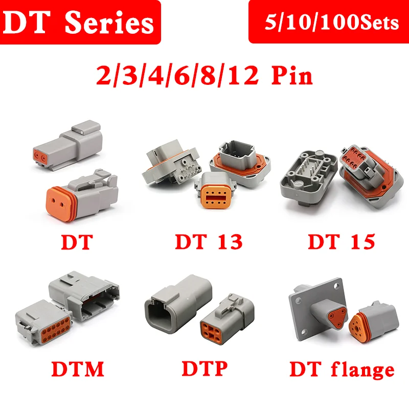 

5/10/100 Sets DEUTSCH Connector DT/DTM/DTP/DT15/DT13 deutch connector male DT06-2S waterproof connector DT04-2P female plug