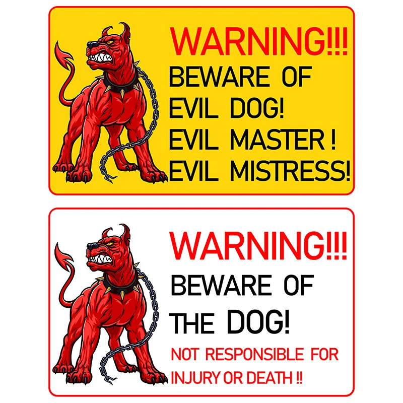 RuleMylife WARNING!!!BEWARE OF THE DOG! Car Stickers Decal Anime Cool Car Accessories Decoration Pegatinas Para Coche