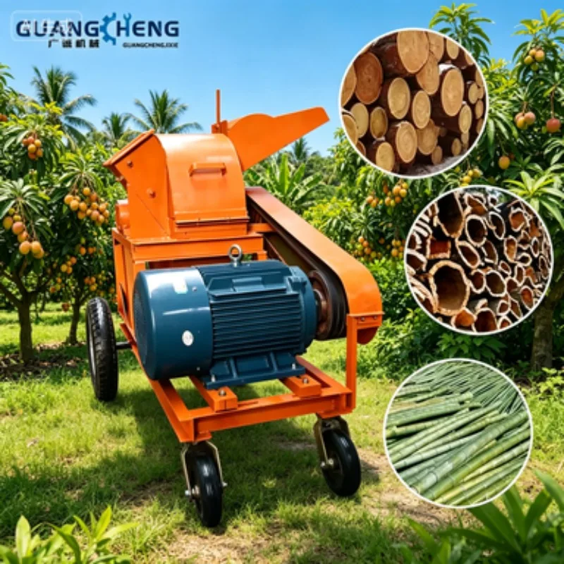 Versatile Wood Chipper Shredder Diesel | 4 Cylinder Engine + Excavator Mount Stump Grinder for Forestry
