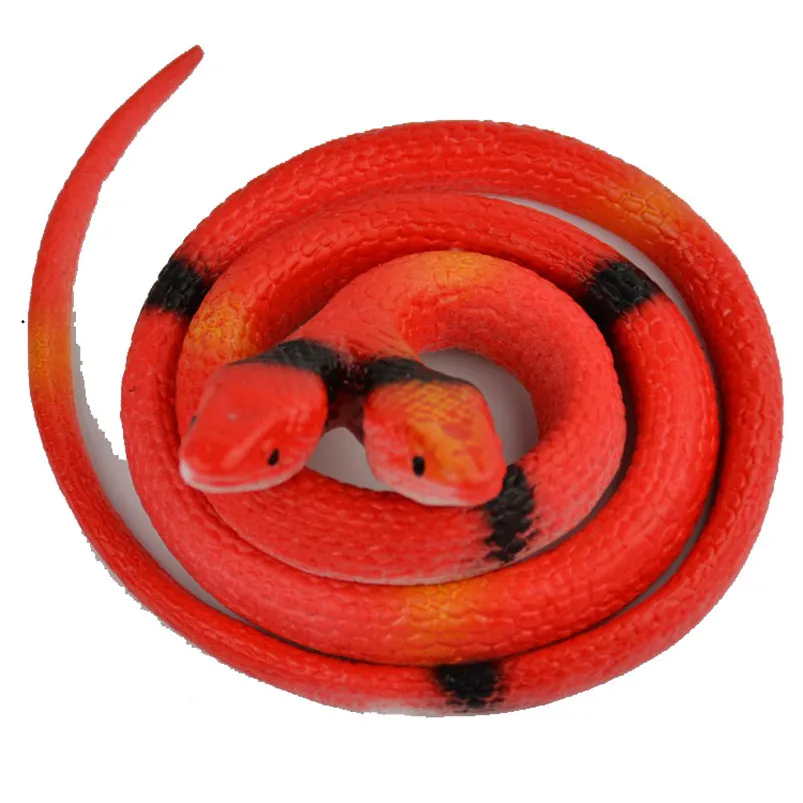 Two-headed Snake Funny Scary Tricky Prank Joke Novelty Toy 2PCS/set 75CM Simulation Rubber Soft Fake Snake Toys For Adult Boys