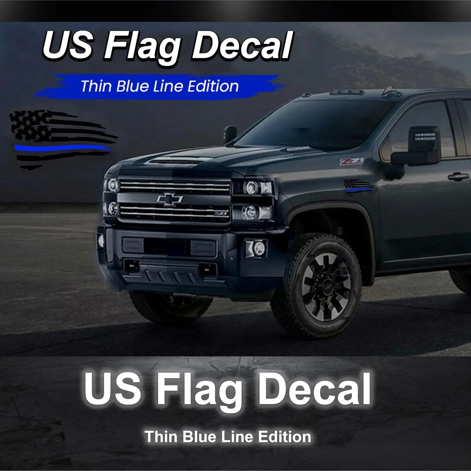 حزم ملصقات علم الولايات المتحدة مع خط أزرق رفيع للسيارات والشاحنات، ملصق لاصق بعلم الولايات المتحدة الأمريكية لإنفاذ قانون الشرطة
