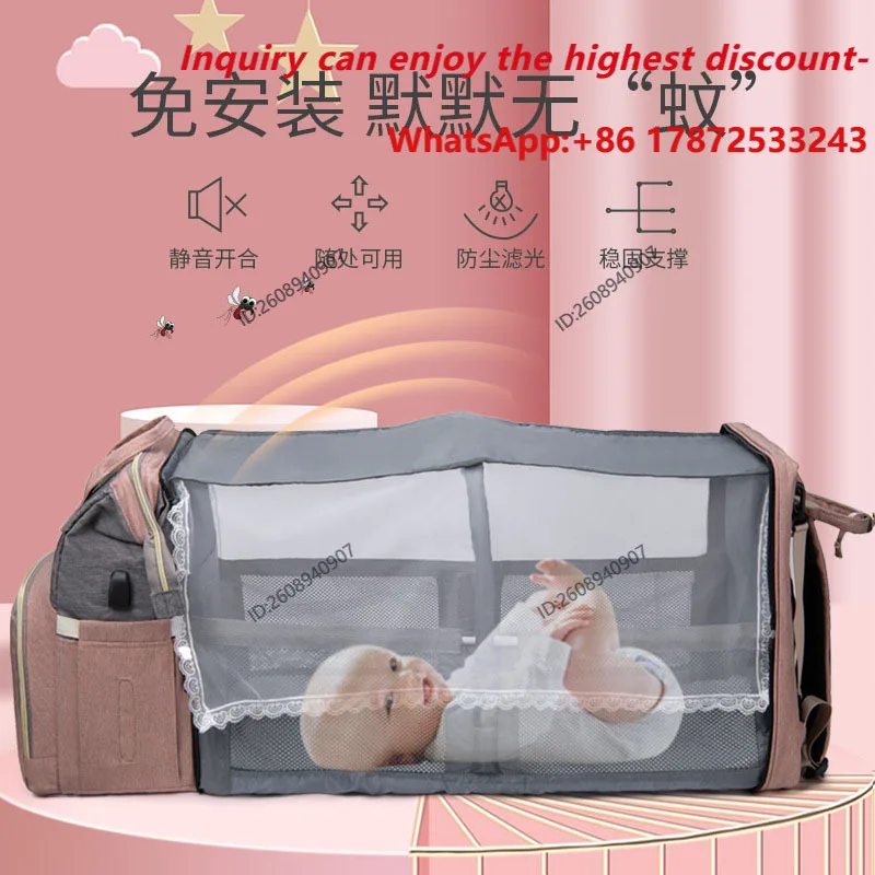 New large capacity mother and baby bag with simple insulation bottle compartment, baby outdoor backpack