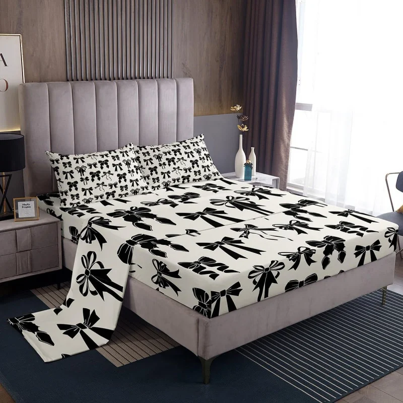 Bow duvet cover suitable for boys and girls ultra-fine fiber bedroom decoration, without bed sheets