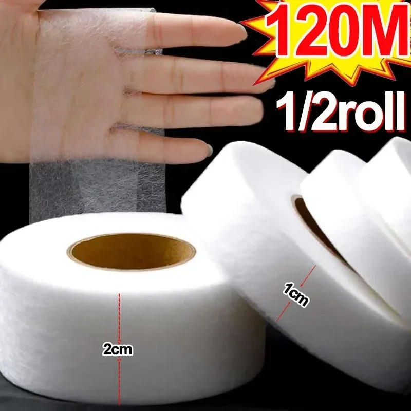 

120M Double Sided Adhesive Non-woven Fabric Pants Hem Tapes Edge Short Paste Tape DIY Tools Jean Clothes Shorten Size Sewing