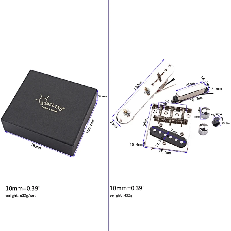 Juego pastillas Humbuckers para cuello/medio/puente para guitarra eléctrica Strato-caster, juego herramientas repuesto,