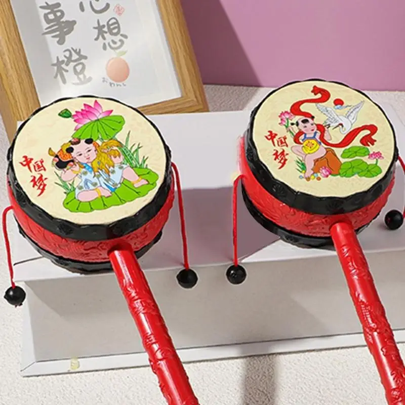 CORB Spin Rattle Drum Kids Rammelaar Speelgoed Aap Drums Educatief Speelgoed Chinees Traditioneel Percussie-instrument voor