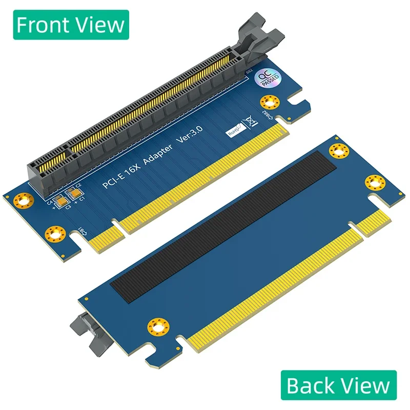Przedłużacz karty PCIE X16 Riser PCI Express 3.0 16X męski na żeński 90 stopni Konwerter gniazda do kart graficznych Obsługa obudowy 1U 2U — zdjęcie produktu 2